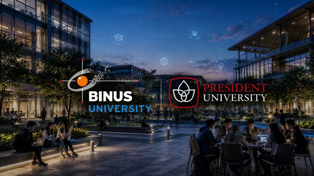 Brand Technology Private Universities dengan Eksposur Media Terkuat di Indonesia: Universitas Bina Nusantara / Binus dan President University